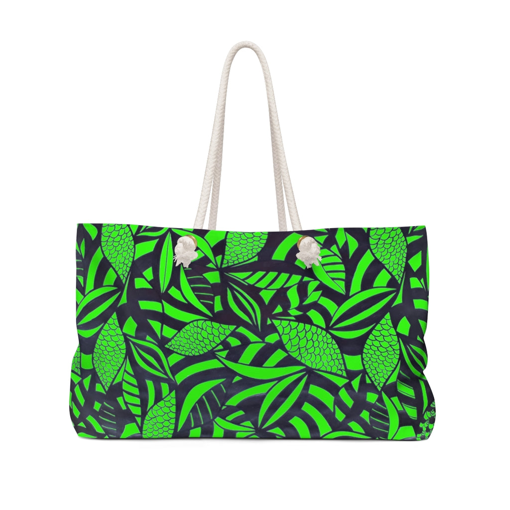 neon green weekender beach open tote bag