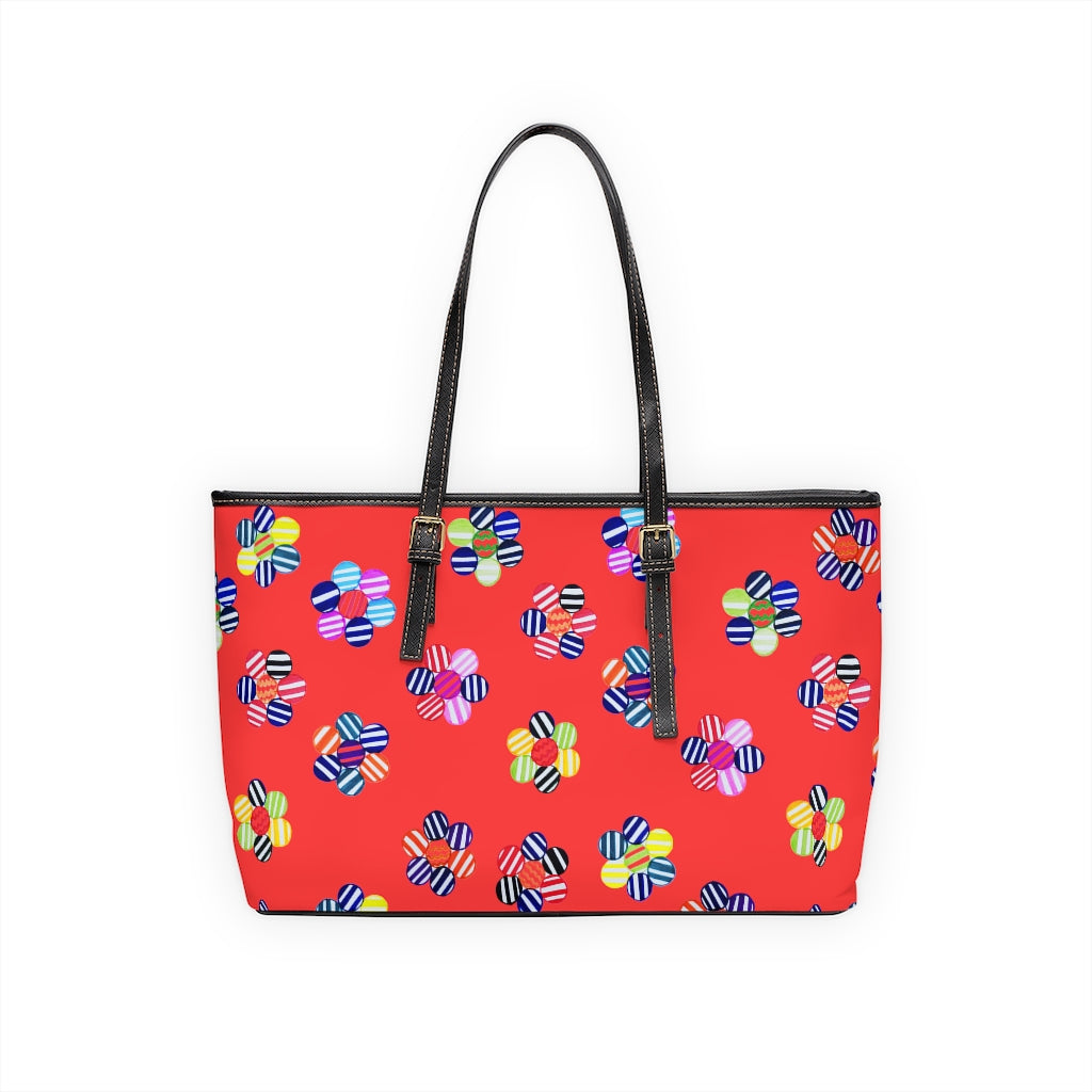 Vermillion Candy Florals PU Leather Shoulder Bag