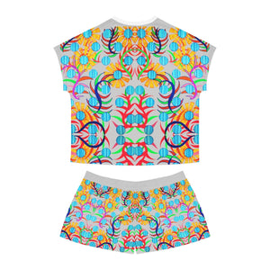 Slate Sunflower Short Pajama Set (AOP)