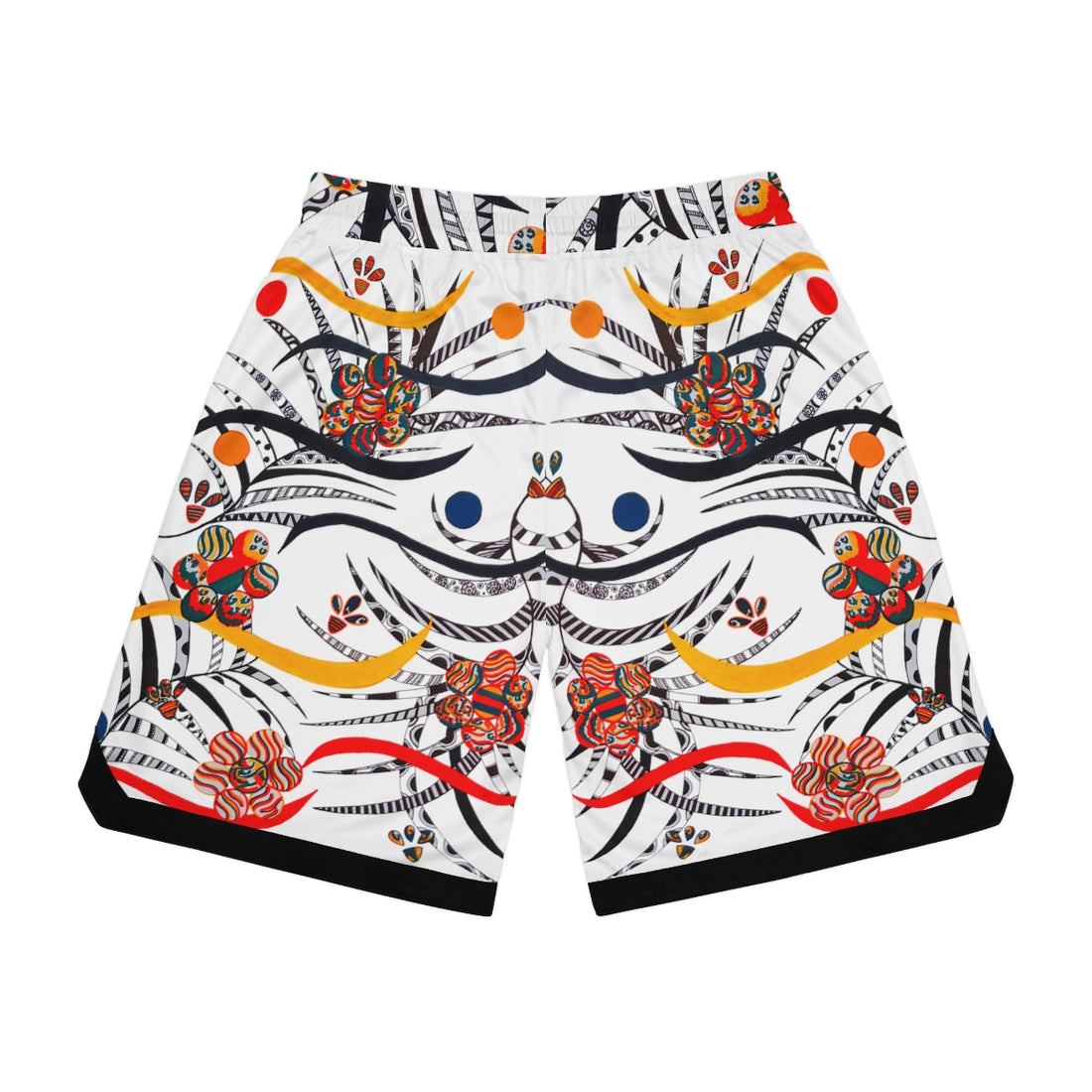 White Wilderness Basketball Rib Shorts (AOP)