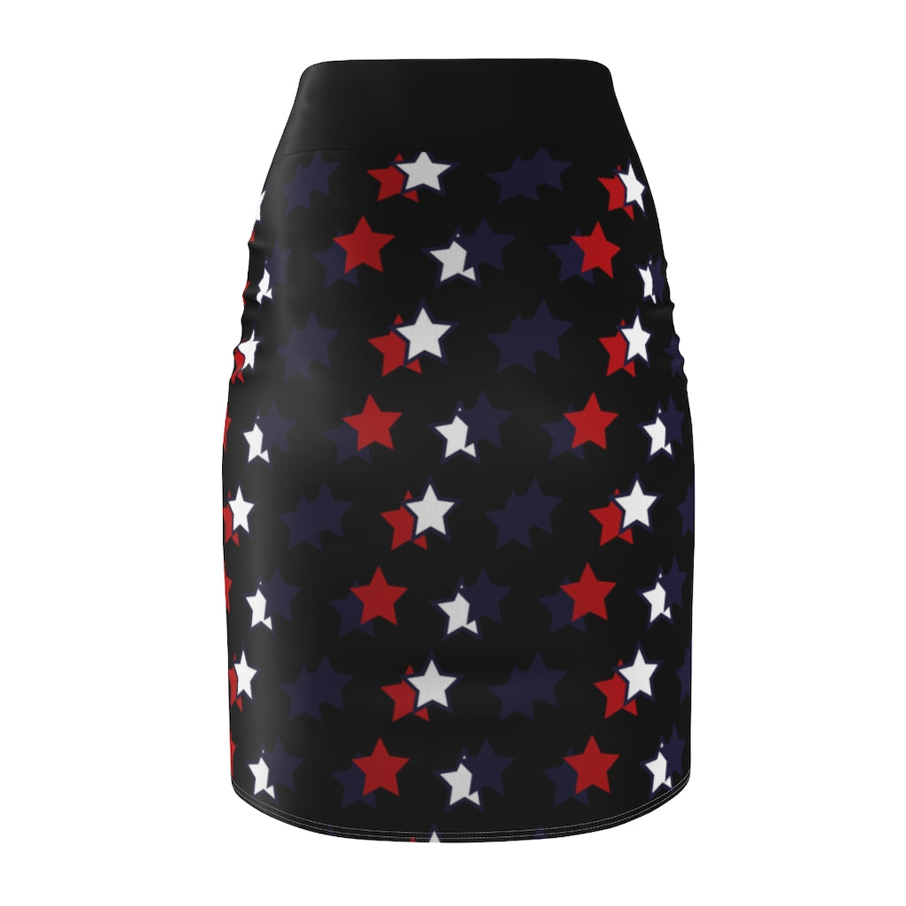 AOP Starry Black Pencil Skirt