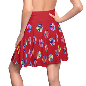 Rouge Red Candy Florals Skater Skirt