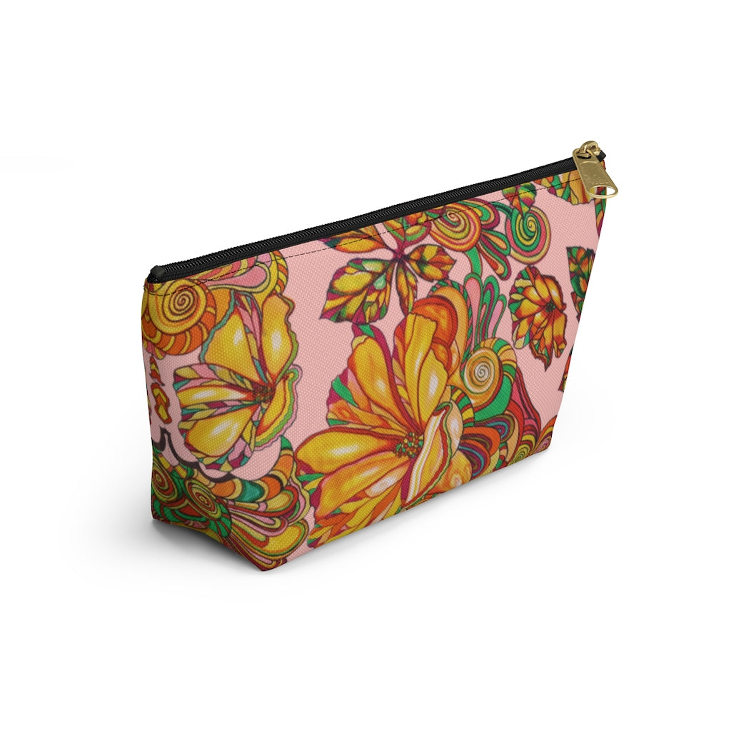 Blush Artsy Floral Accessory Pouch