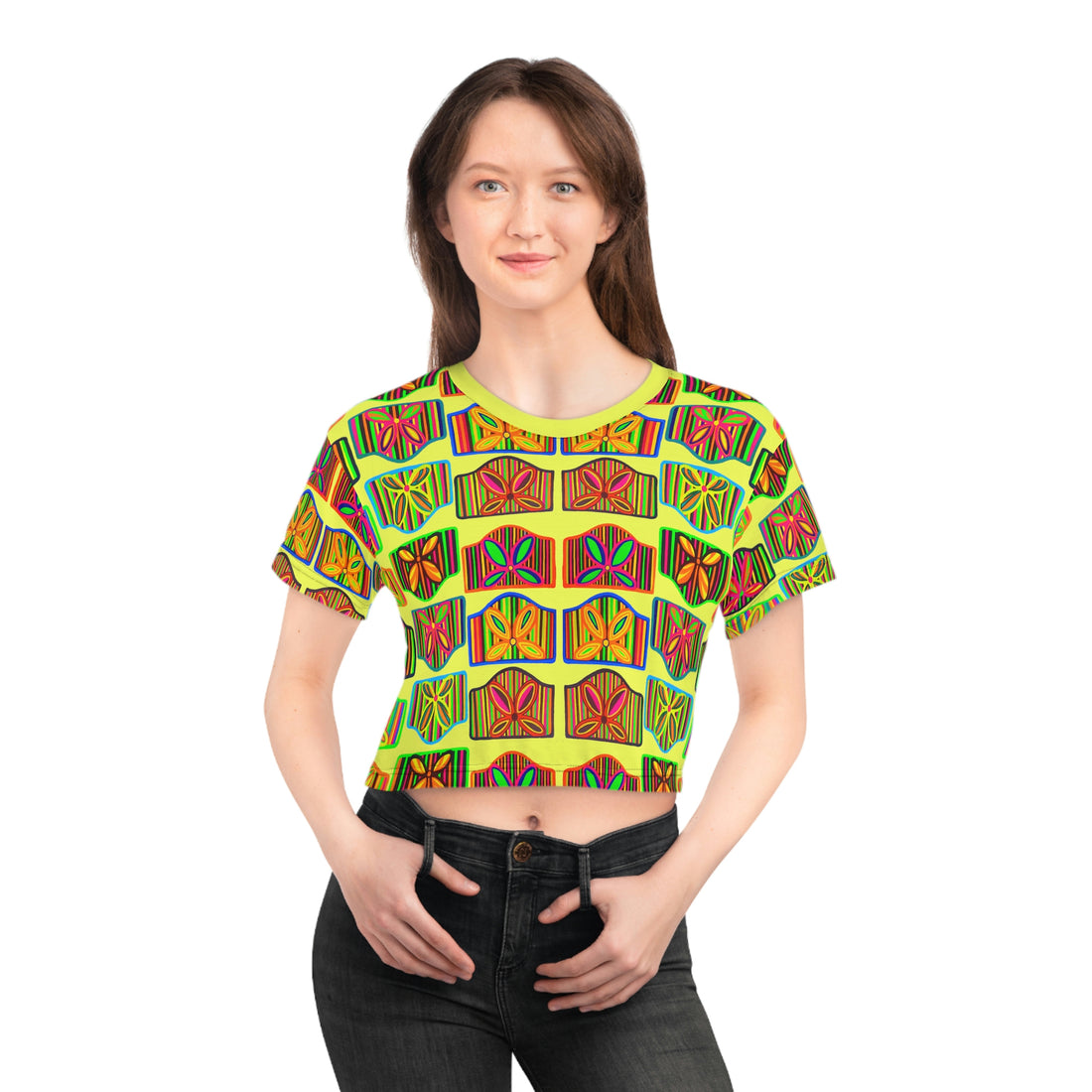 Canary Deco Print AOP Crop Tee