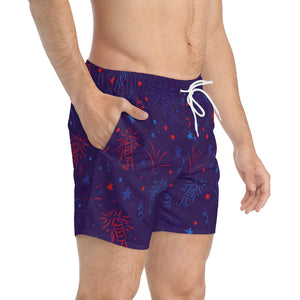 Men's Firecracker Violet Swimming Trunks