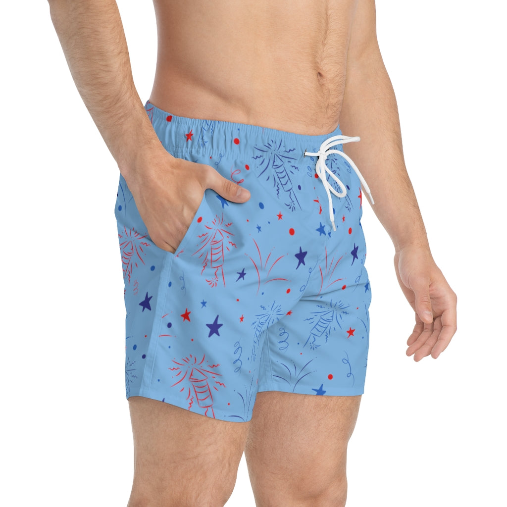 Men's Firecracker Sky Swimming Trunks