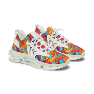 vermillionwomen's mesh knit sunflower printed sneakers
