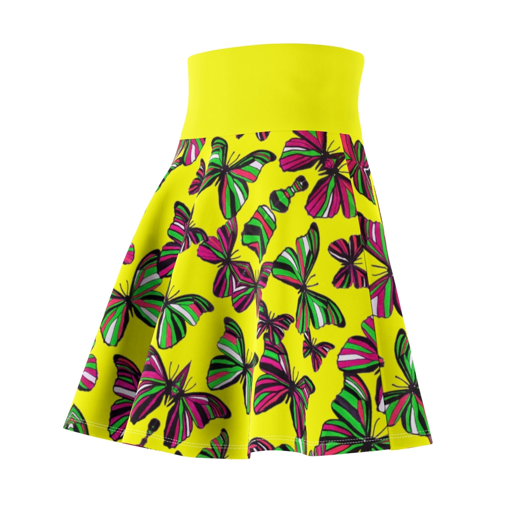 Butterflies Canary Skater Skirt