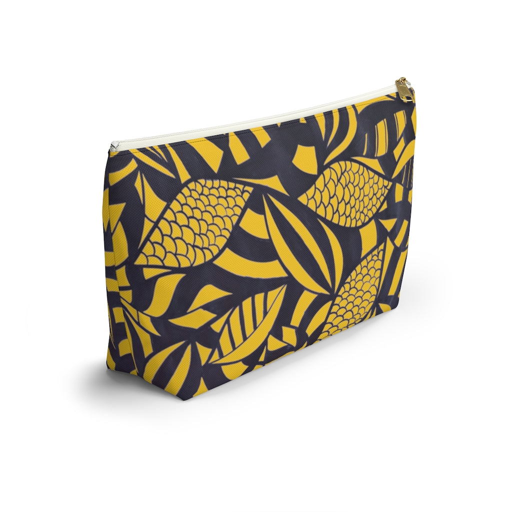 Yellow Tropical Minimalist Accessory Pouch