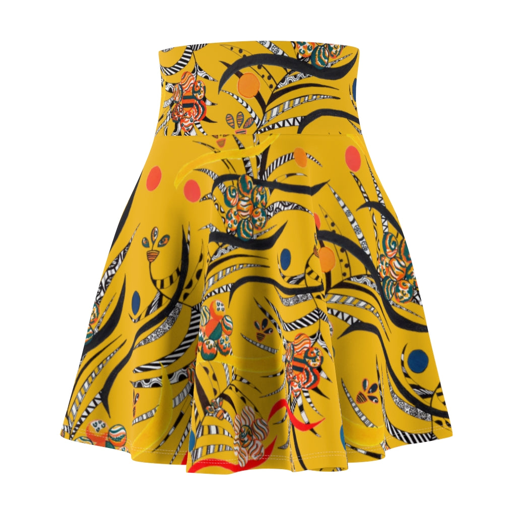 Yellow Wilderness Skater Skirt