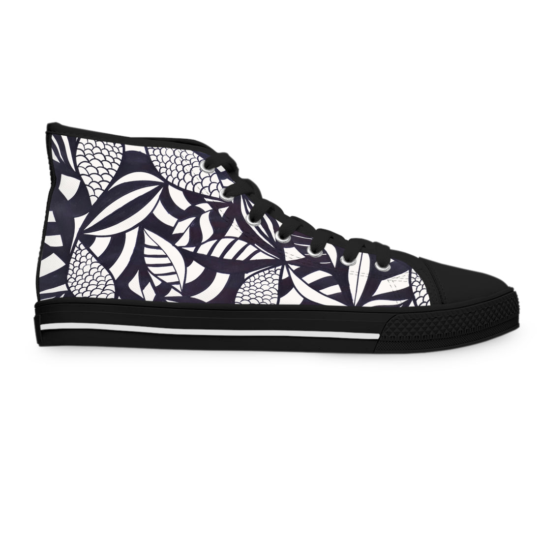 White Tropical Minimalist Women's AOP High Top Sneakers