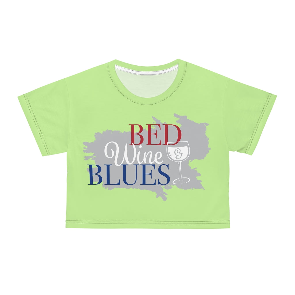 Lime Bed & Blues AOP Crop Tee