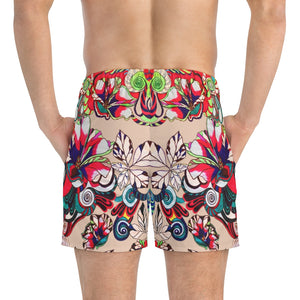 Nude Graphic Floral Pop Men's Swimming Trunks