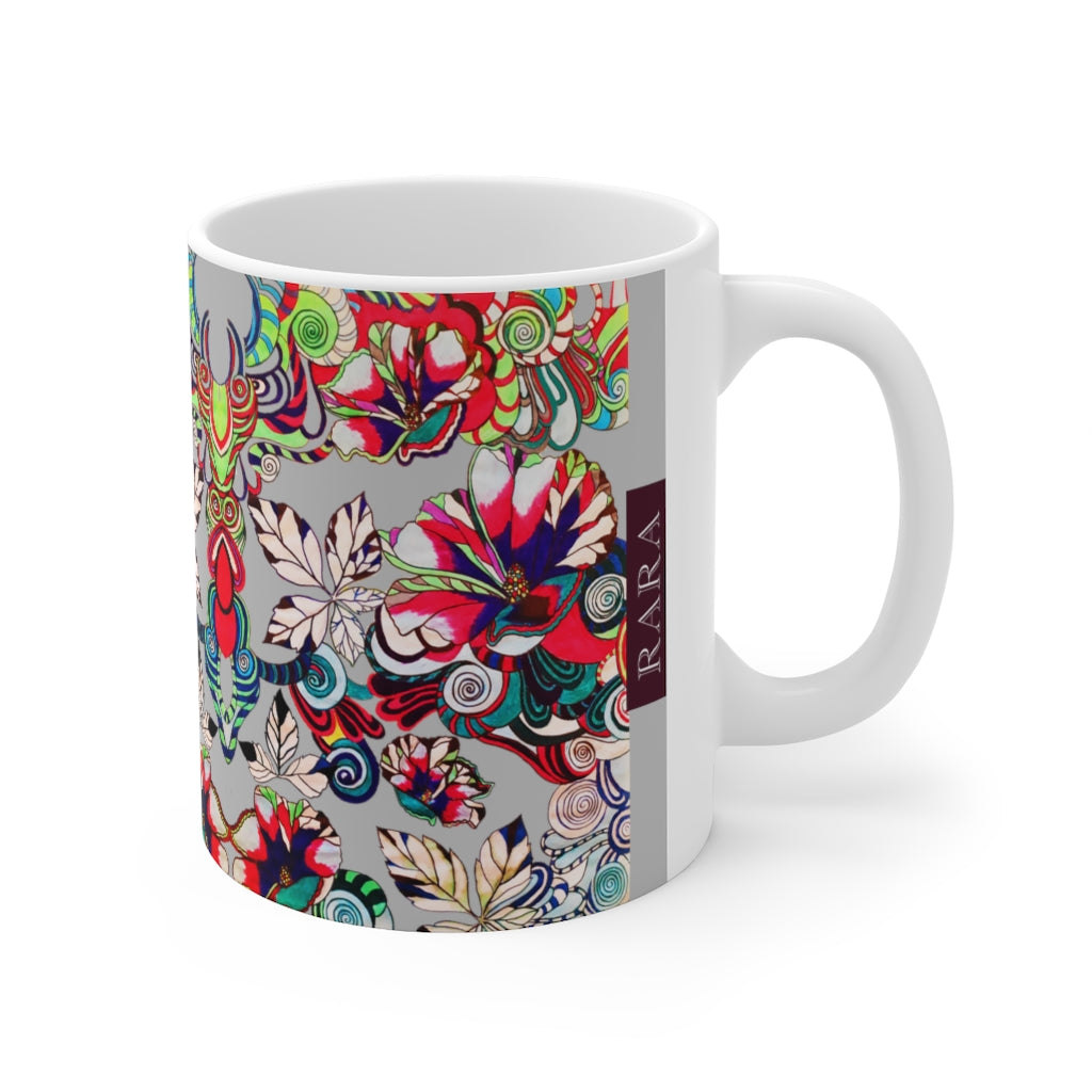 Floral Art Slate Mug 11oz