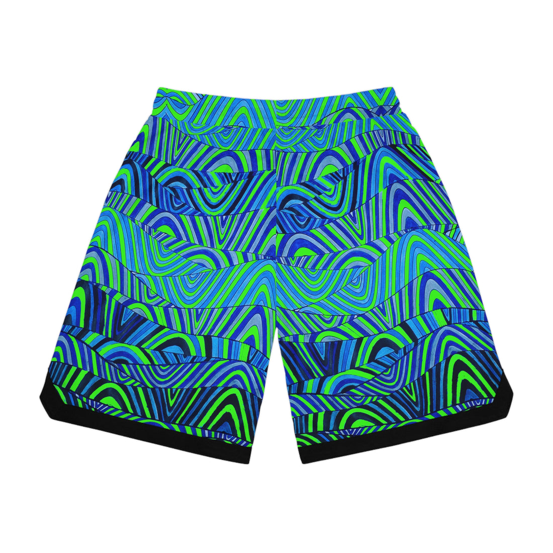 Neon Green Sonic Basketball Rib Shorts (AOP)