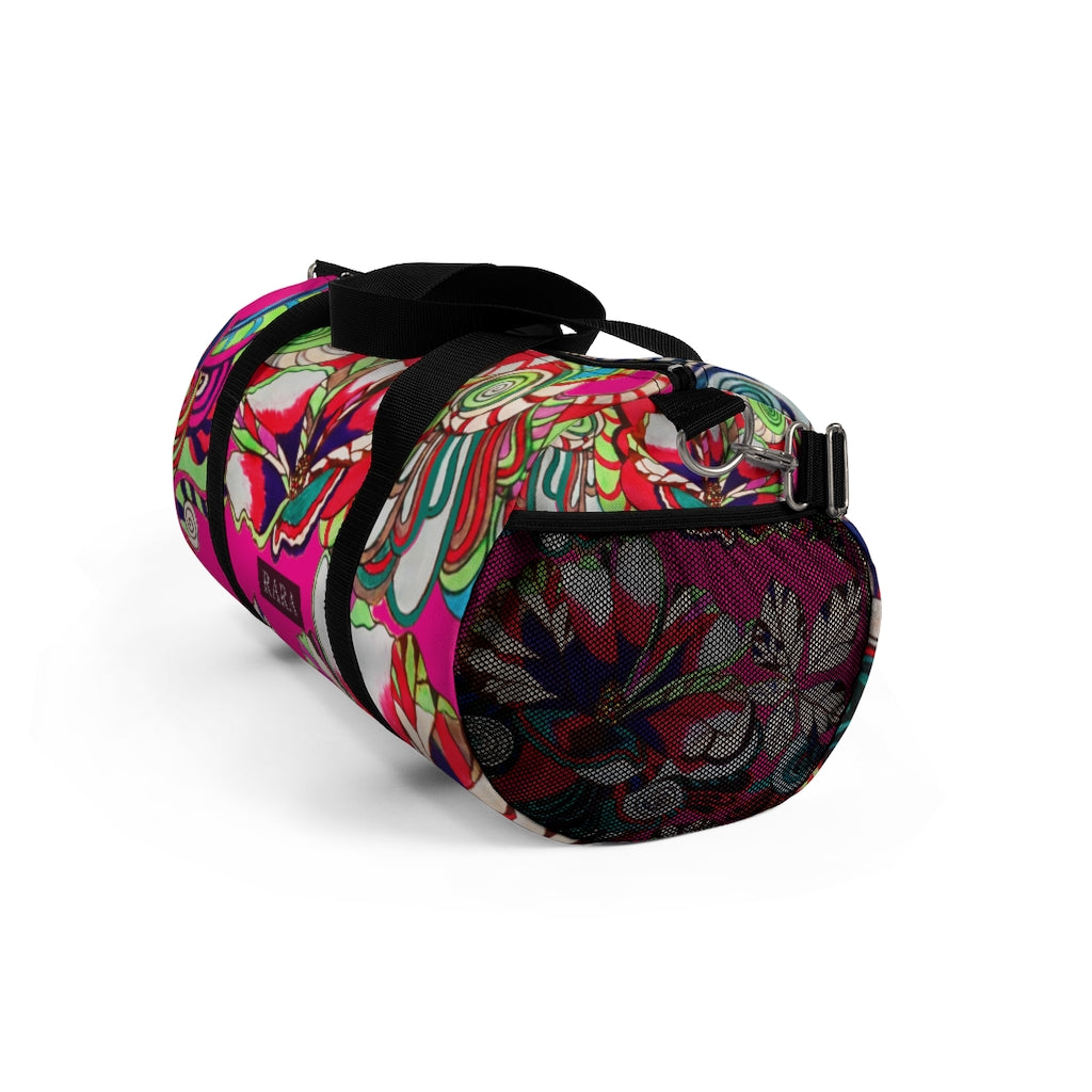 Artsy Floral Pop Pink Duffel Bag