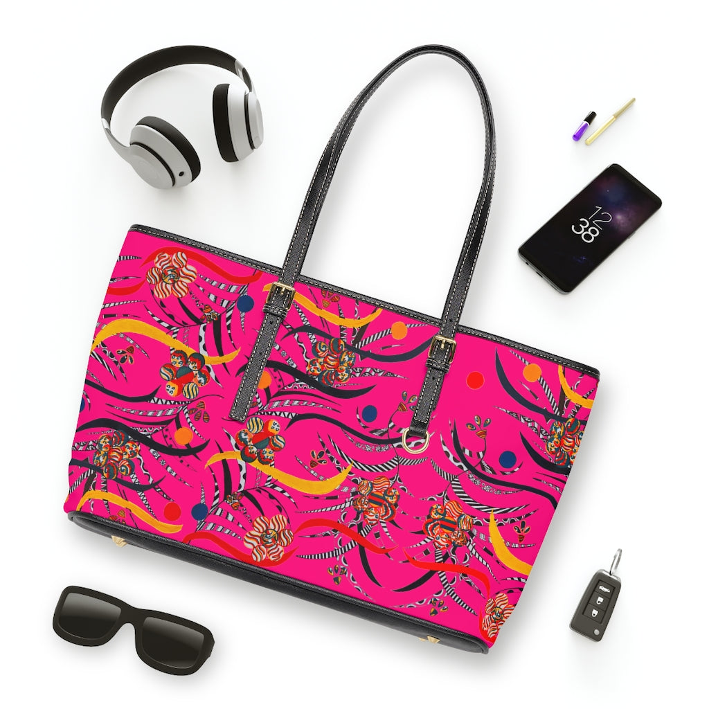 Hot Pink Wilderness PU Leather Shoulder Bag