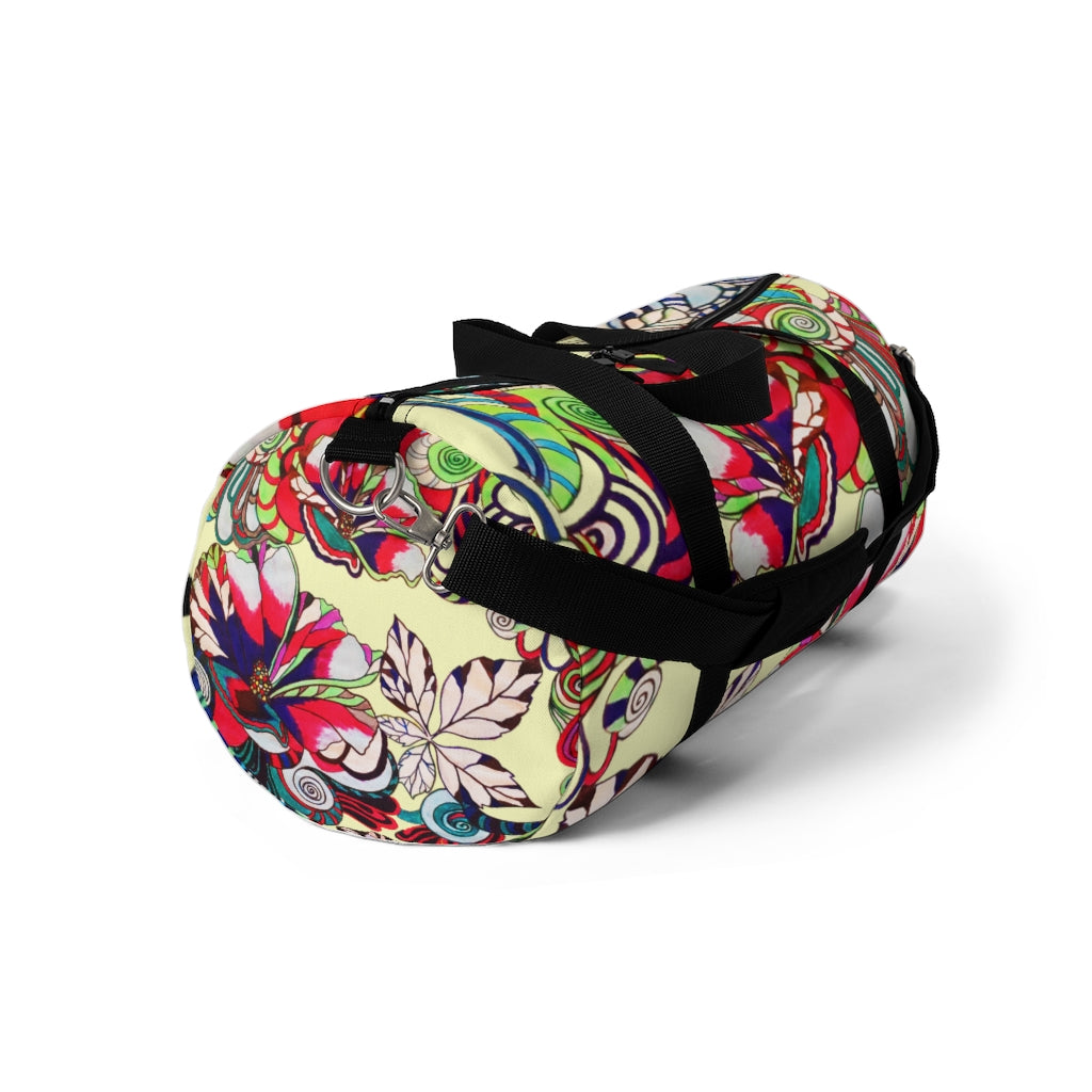 Artsy Floral Pop Cream Duffel Bag