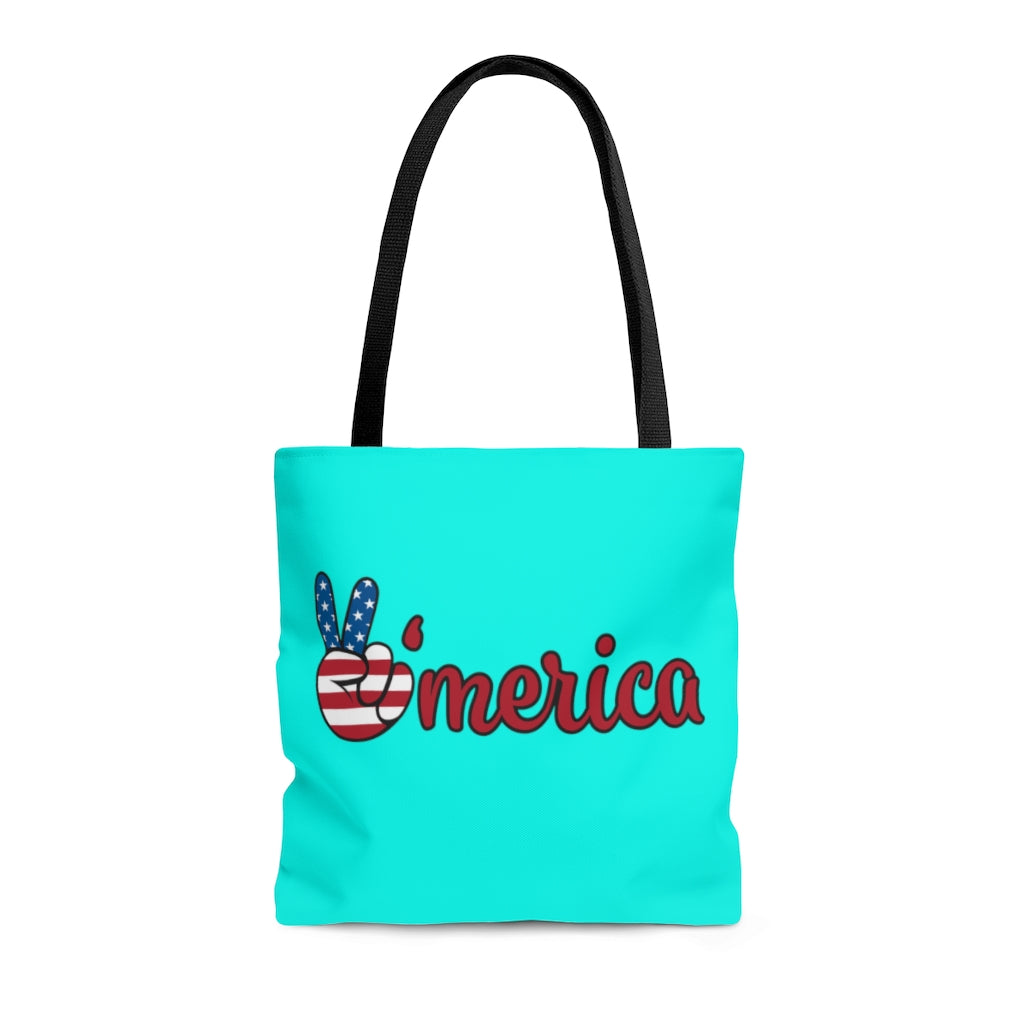 AOP All American Cyan Tote Bag