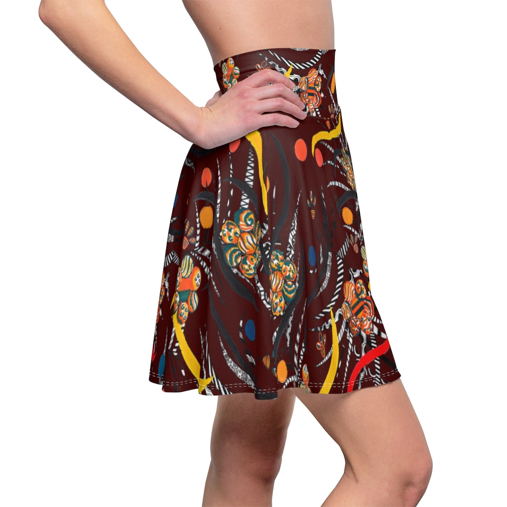 Marsala Wilderness Skater Skirt