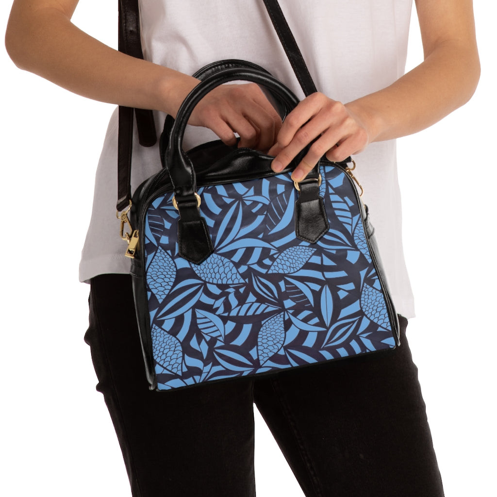 sky tropical print handbag