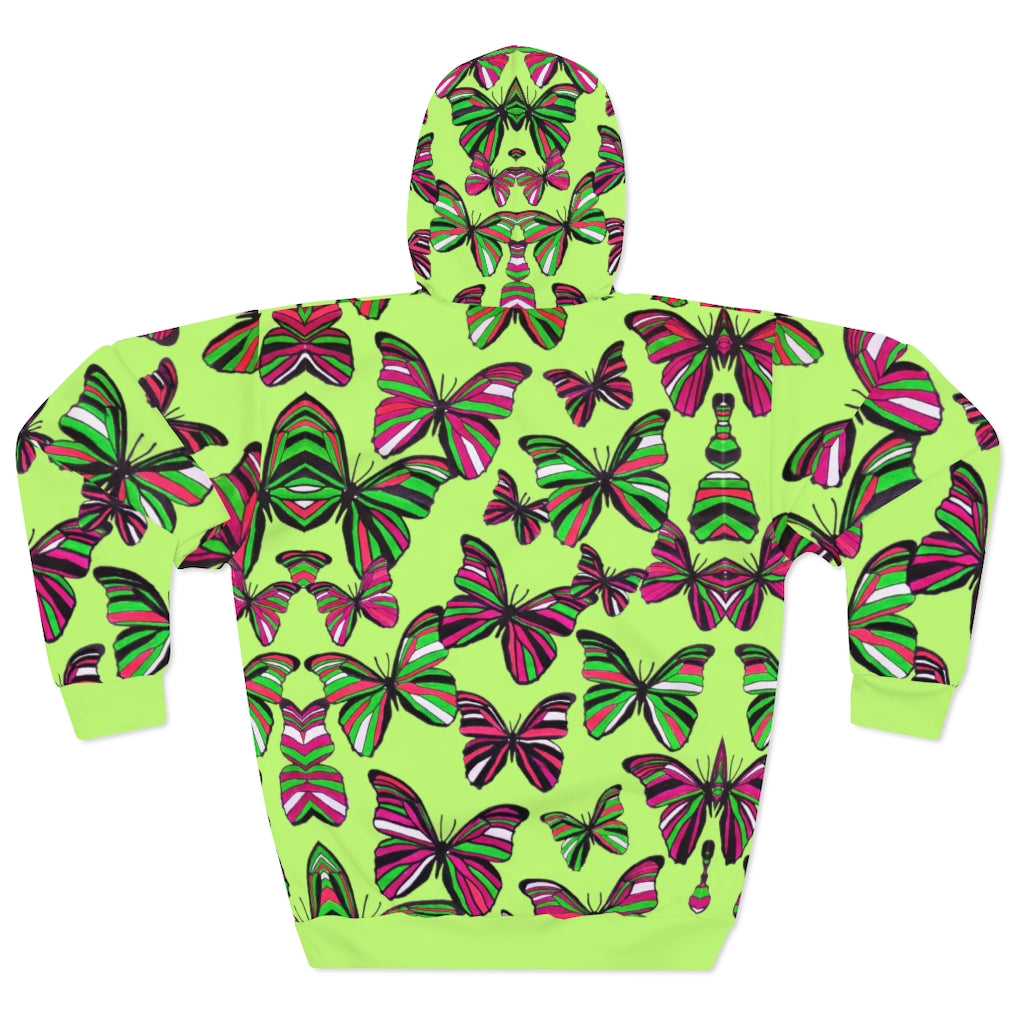 Butterflies Pullover Lime Hoodie