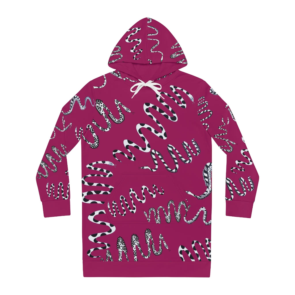 Orchid Snake Print Hoodie Dress