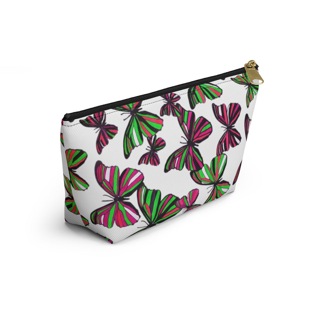 Butterflies White Accessory Pouch