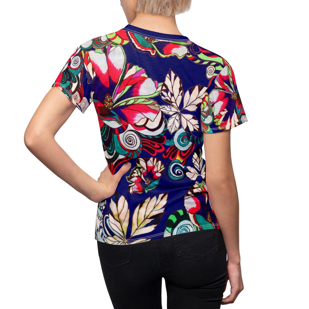 Graphic Floral AOP Navy T-Shirt