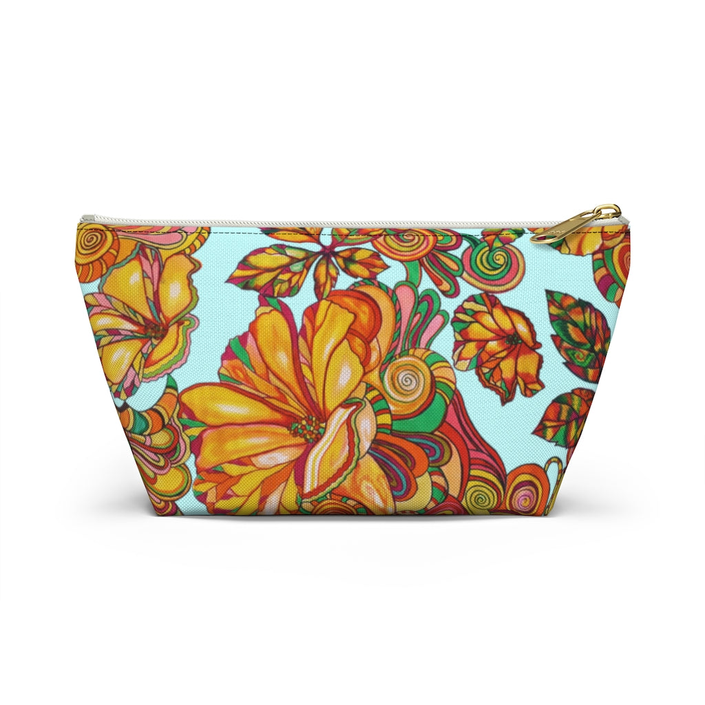 Icy Artsy Floral Accessory Pouch