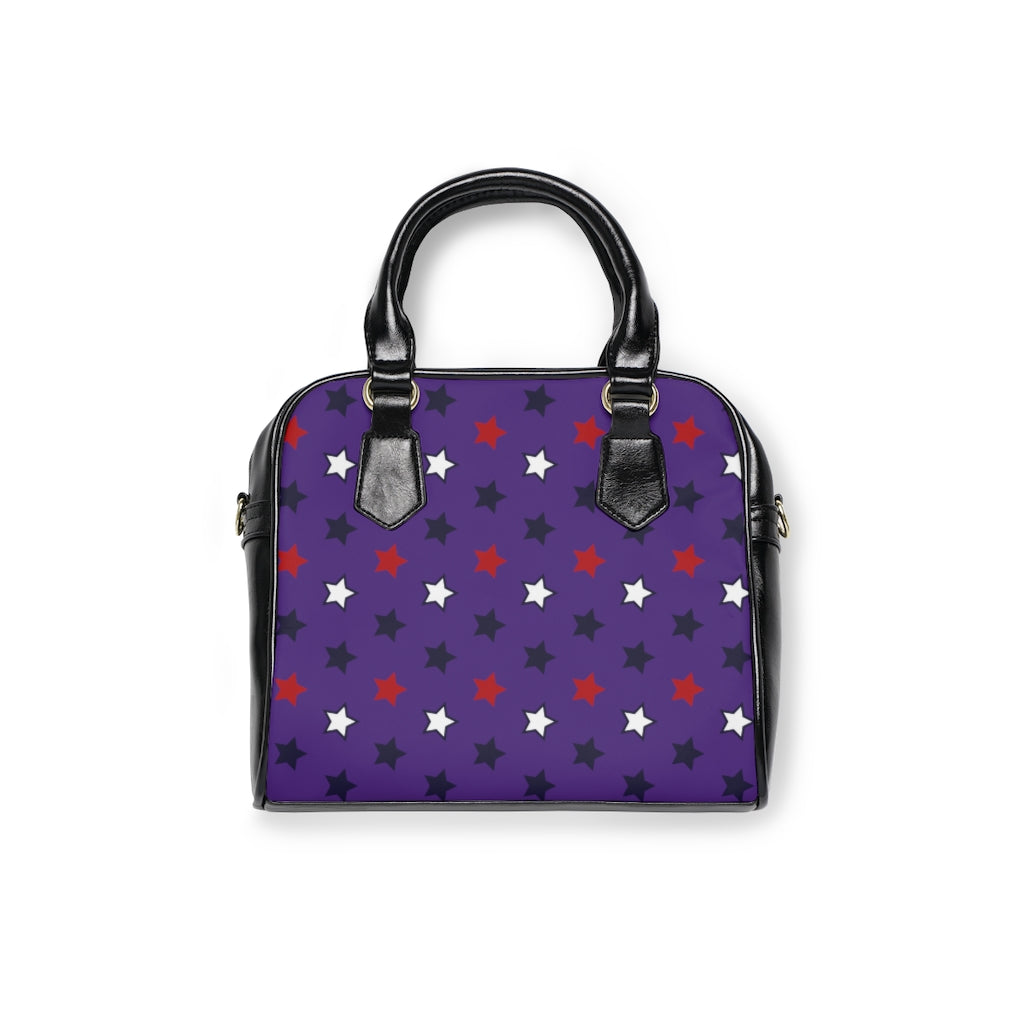 Purple Sky Star Print AOP Handbag