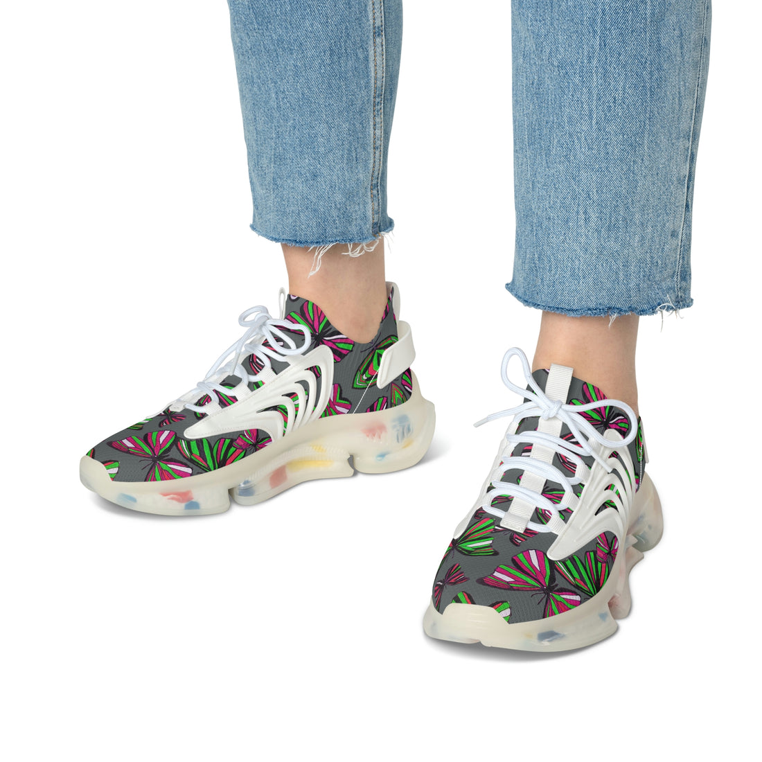 Ash Butterfly Printed OTT Women's Mesh Knit Sneakers