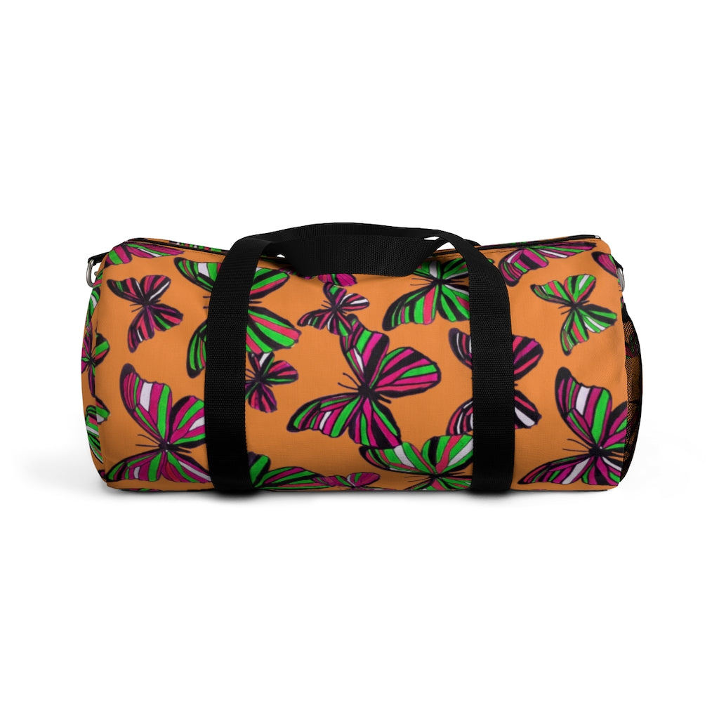 Butterflies Peach Duffel Bag