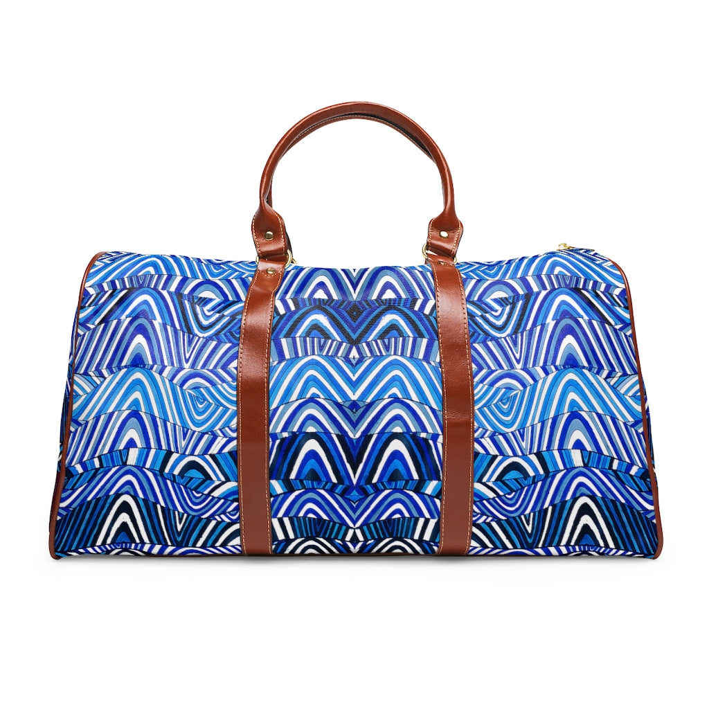 white psychedelic print duffel bag