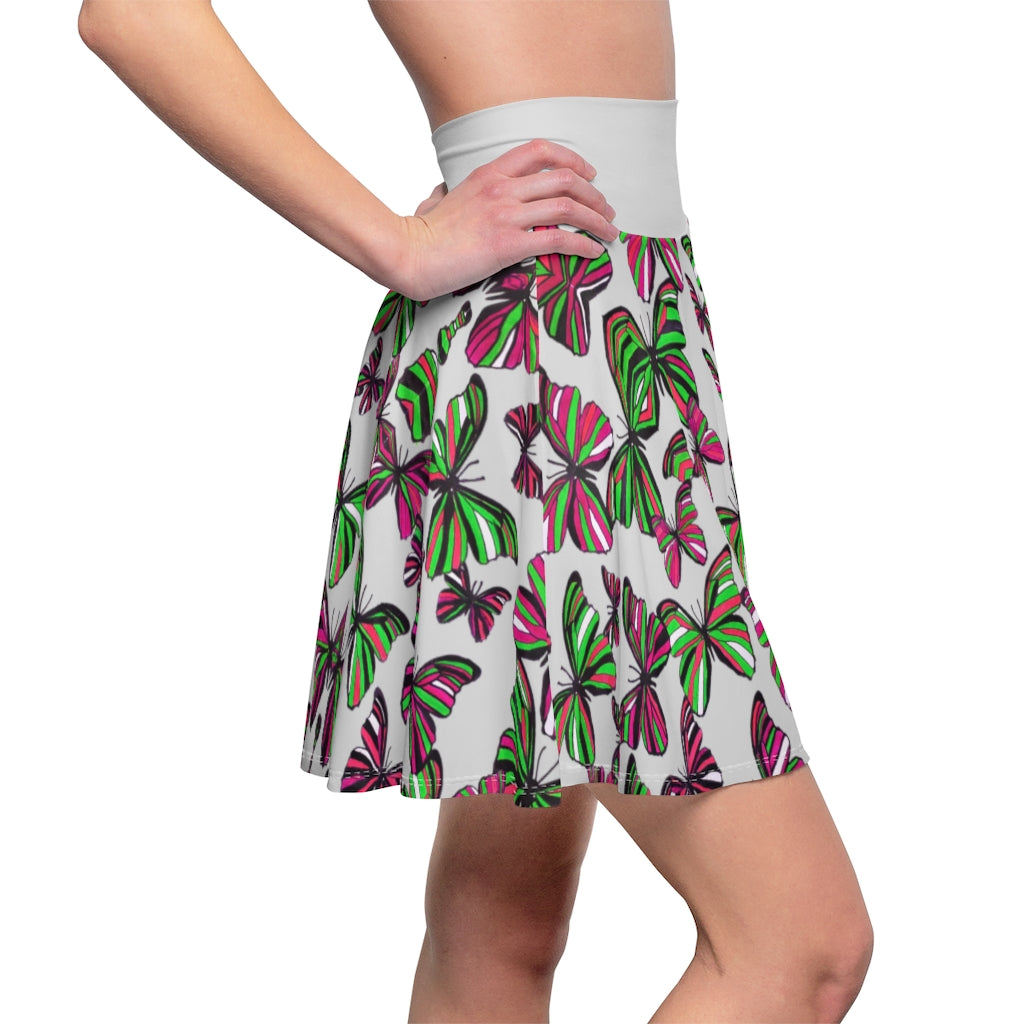 Butterflies Slate Skater Skirt