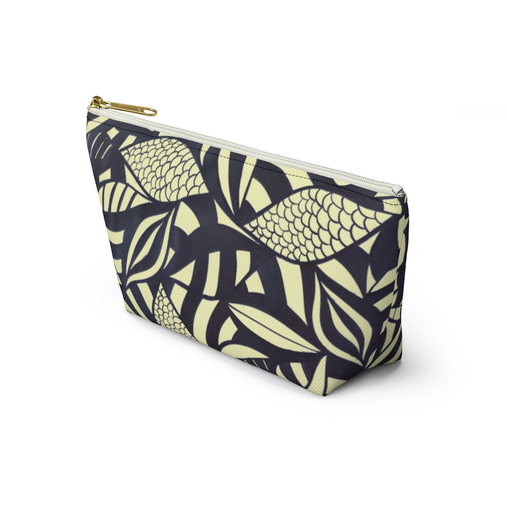 Cream Tropical Minimalist Accessory Pouch