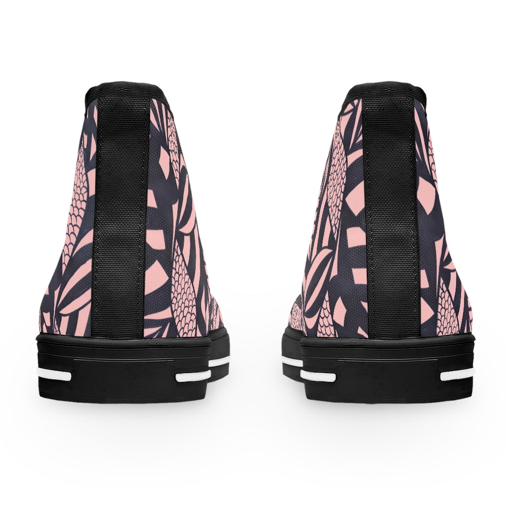 blush tropical print hightop women's sneakers