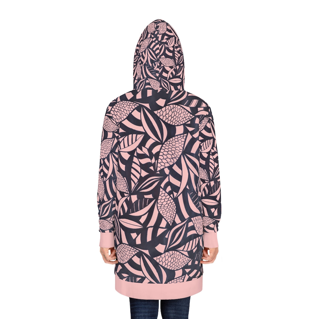 Tropical Minimalist Pink Hoodie Dress (AOP)