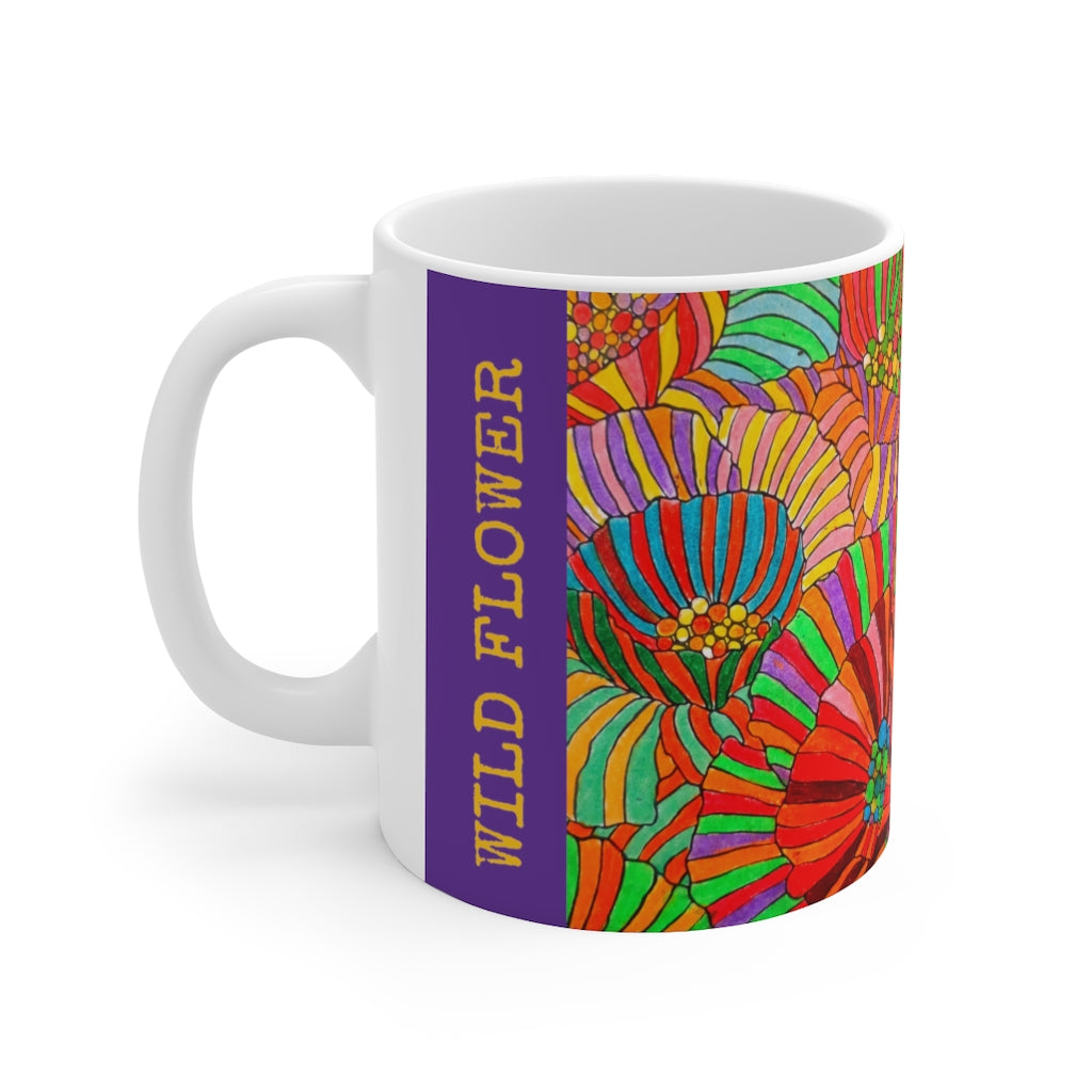 Wild Flower Purple Ceramic Mug 11oz