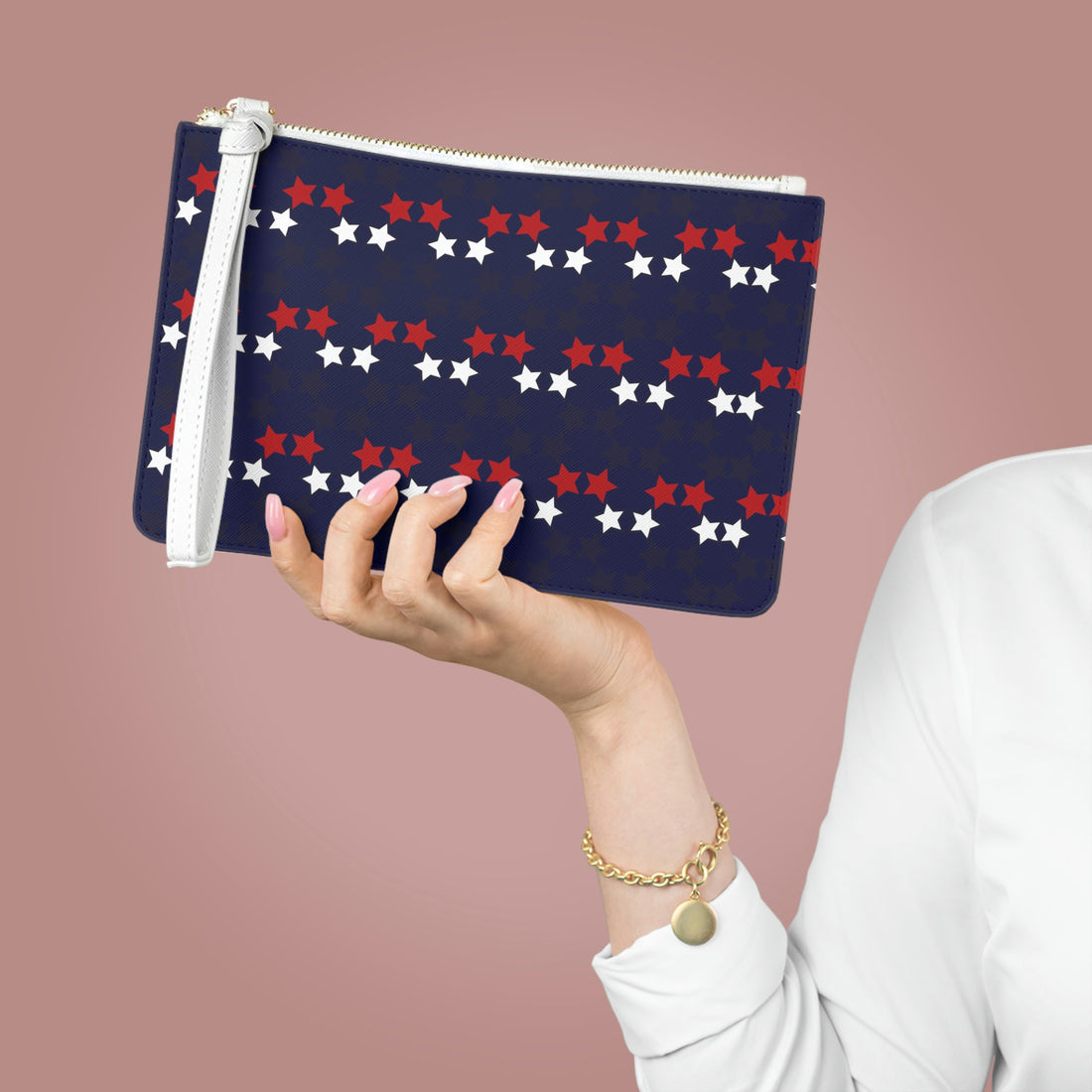 Ink Star Print Clutch Bag