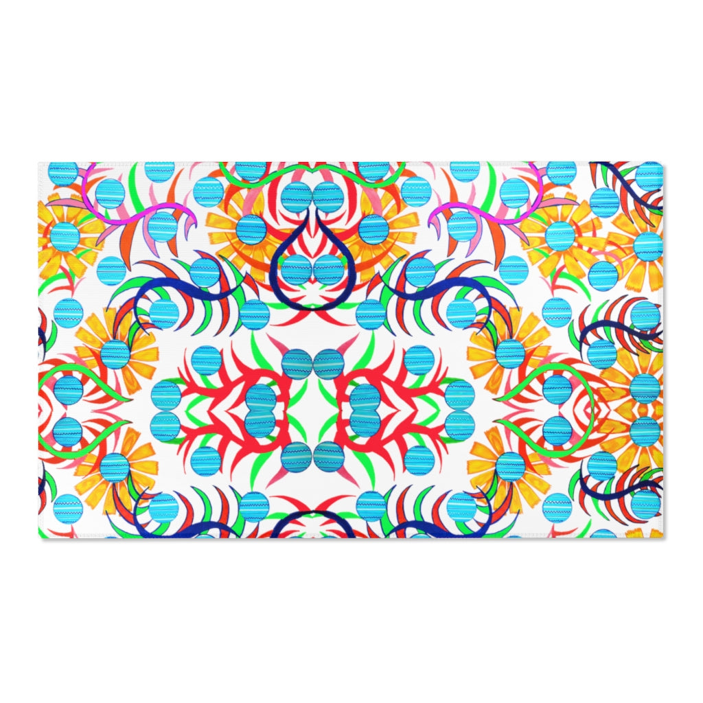 Sun Flower Jet White Area Rug