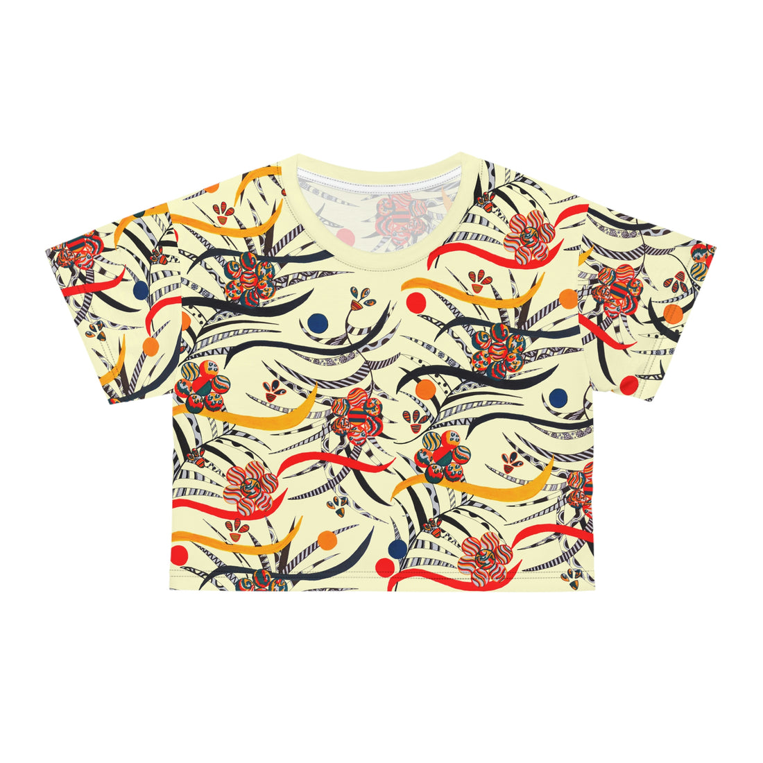 Cream Wilderness AOP Printed Crop Tee