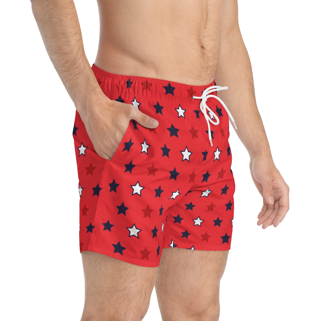 Men's Starboy Red Swimming Trunks