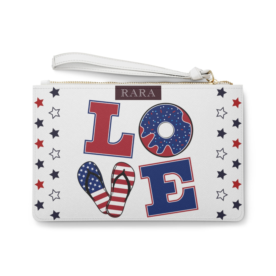 White American Love Clutch Bag