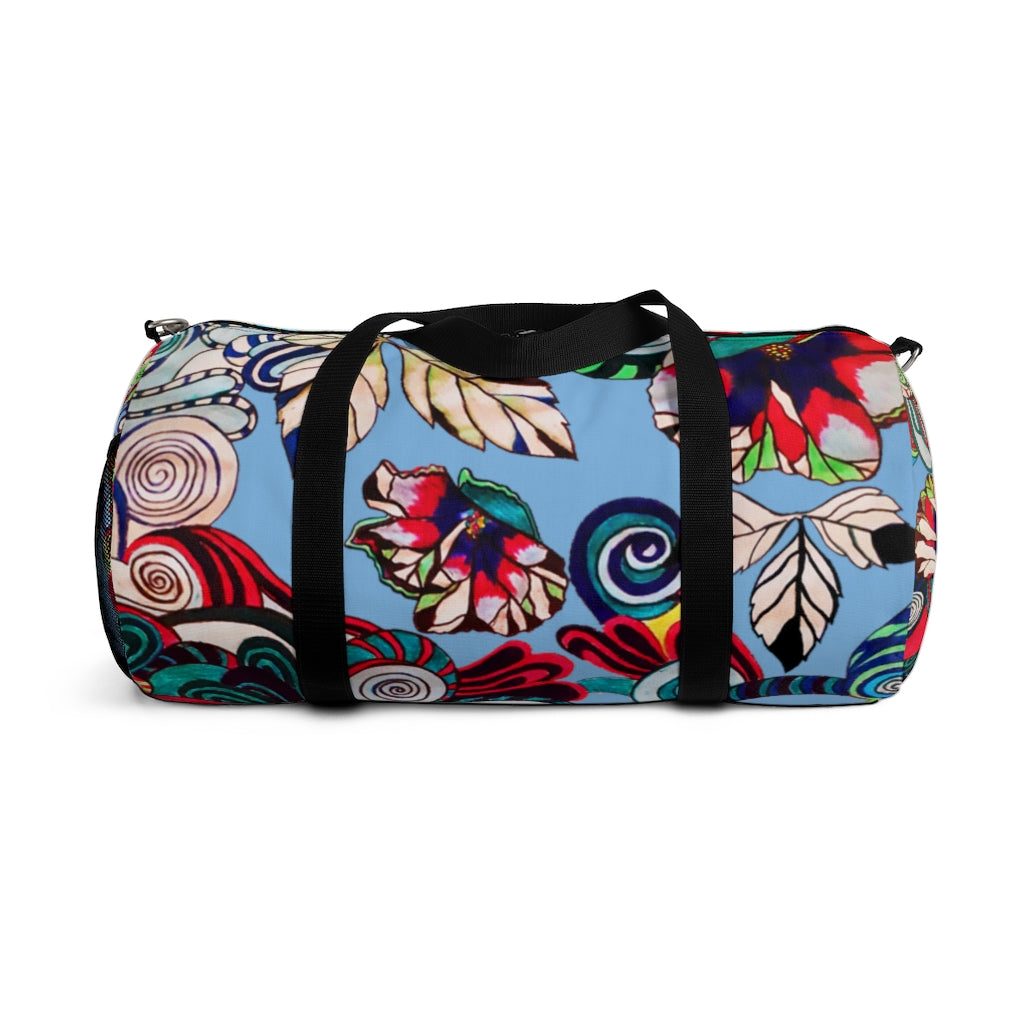 Artsy Floral Pop Sky Duffel Bag