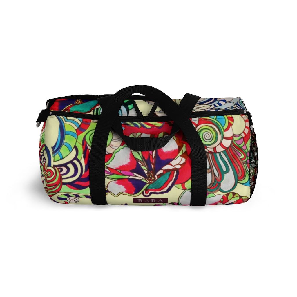 Artsy Floral Pop Cream Duffel Bag