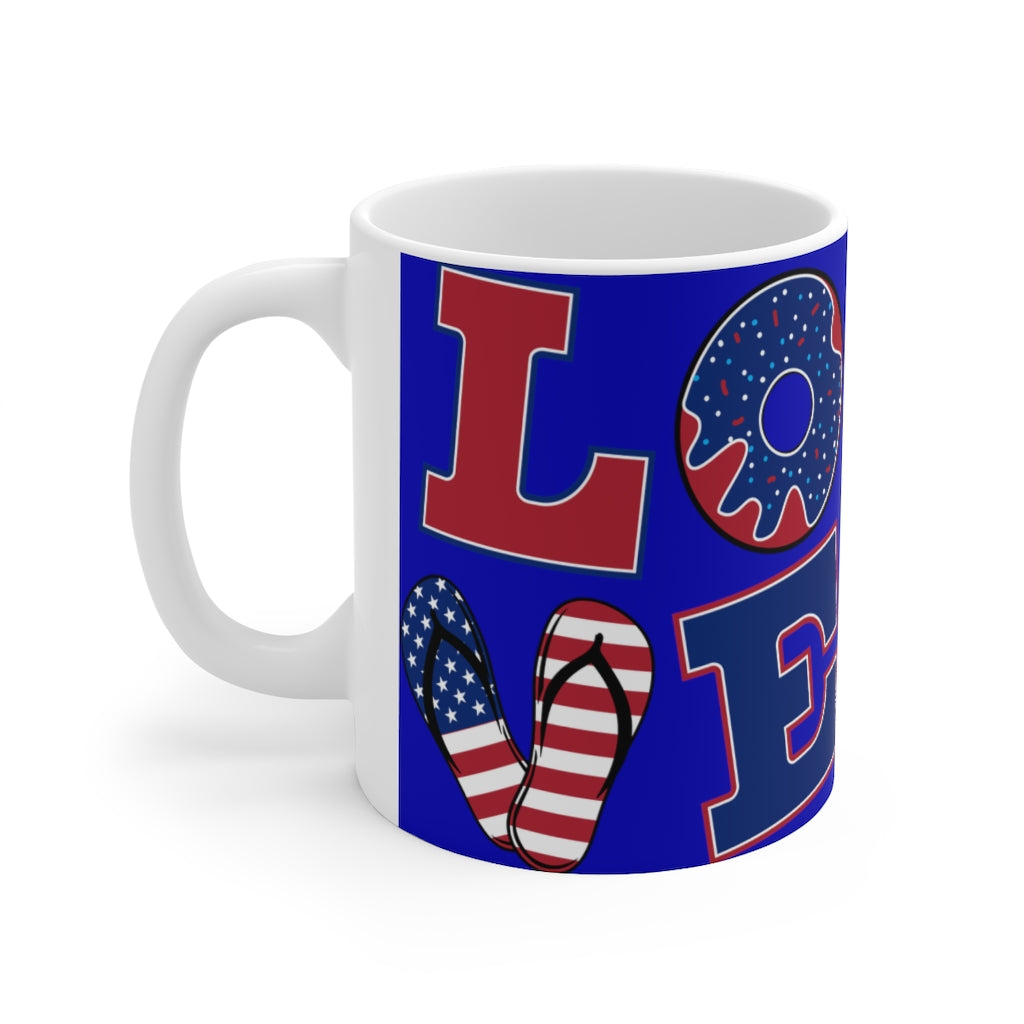 LOVE Ceramic Electric Blue Mug 11oz