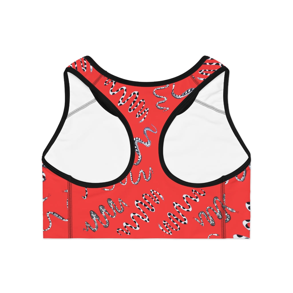 Vermillion Snake Print (AOP) Sports Bra