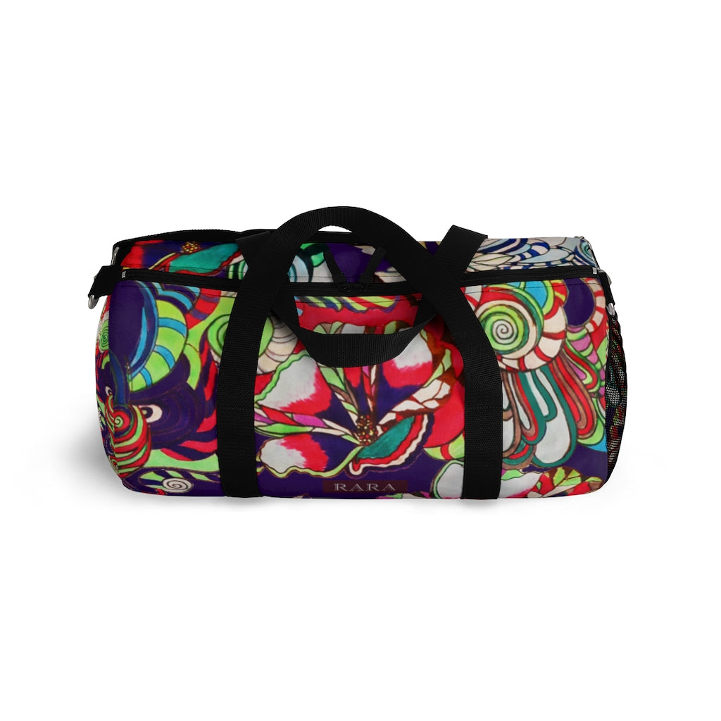 Artsy Floral Pop Violet Duffel Bag