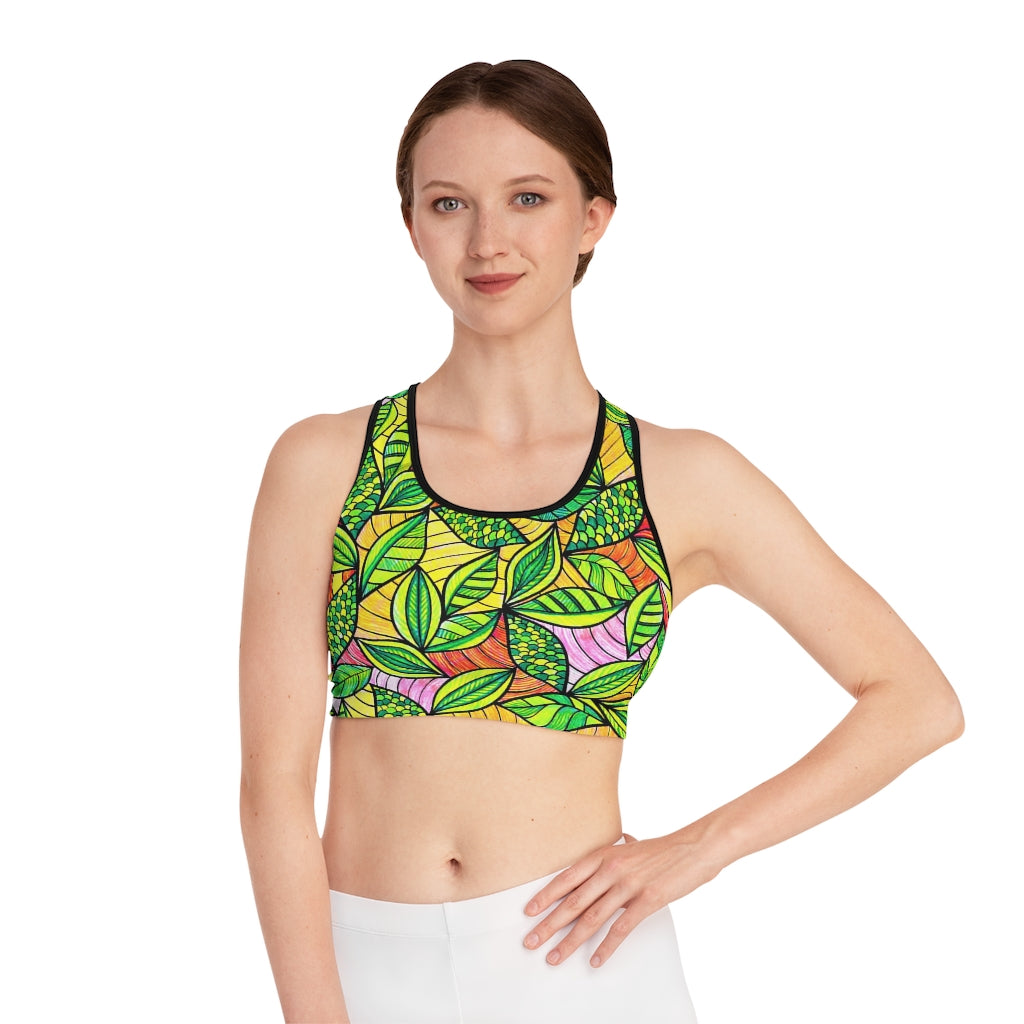 Tropical Print (AOP) Sports Bra